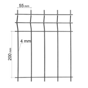 Plotový panel 3D eko, výška 1030 mm, oko 55 x 200 mm, antracit