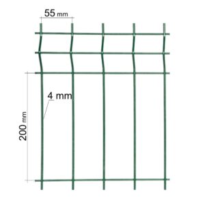 Plotový panel 3D eko, výška 1530 mm, oko 55 x 200 mm, zelený