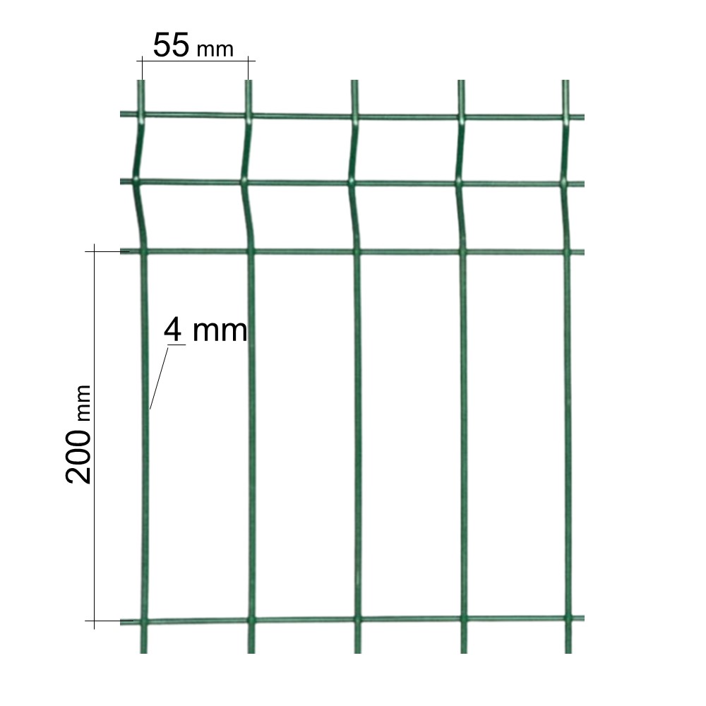 Plotový panel 3D eko, výška 1030 mm, oko 55 x 200 mm, zelený