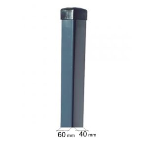 Stĺpik hranatý 60 x 40 mm, výška 2400 mm, antracit