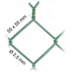 Pletivo štvorhranné ZN+PVC, výška 1000 mm, oko 55 x 55 mm, 25 m