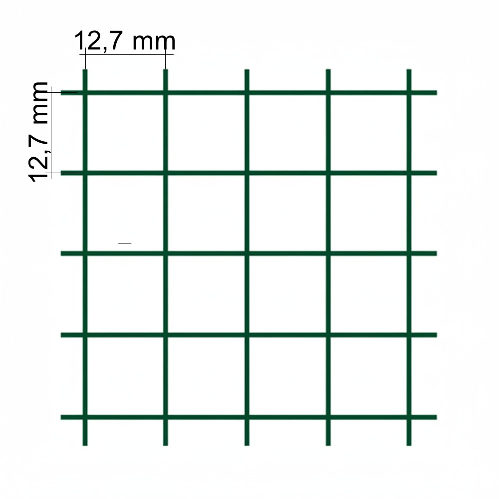 Chovateľská zváraná sieť ZN+PVC, výška 500 mm, oko 12,7 x 12,7 mm, 5 m