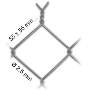 Pletivo štvorhranné ZN+PVC antracit, výška 1000 mm, oko 55 x 55 mm, 25 m